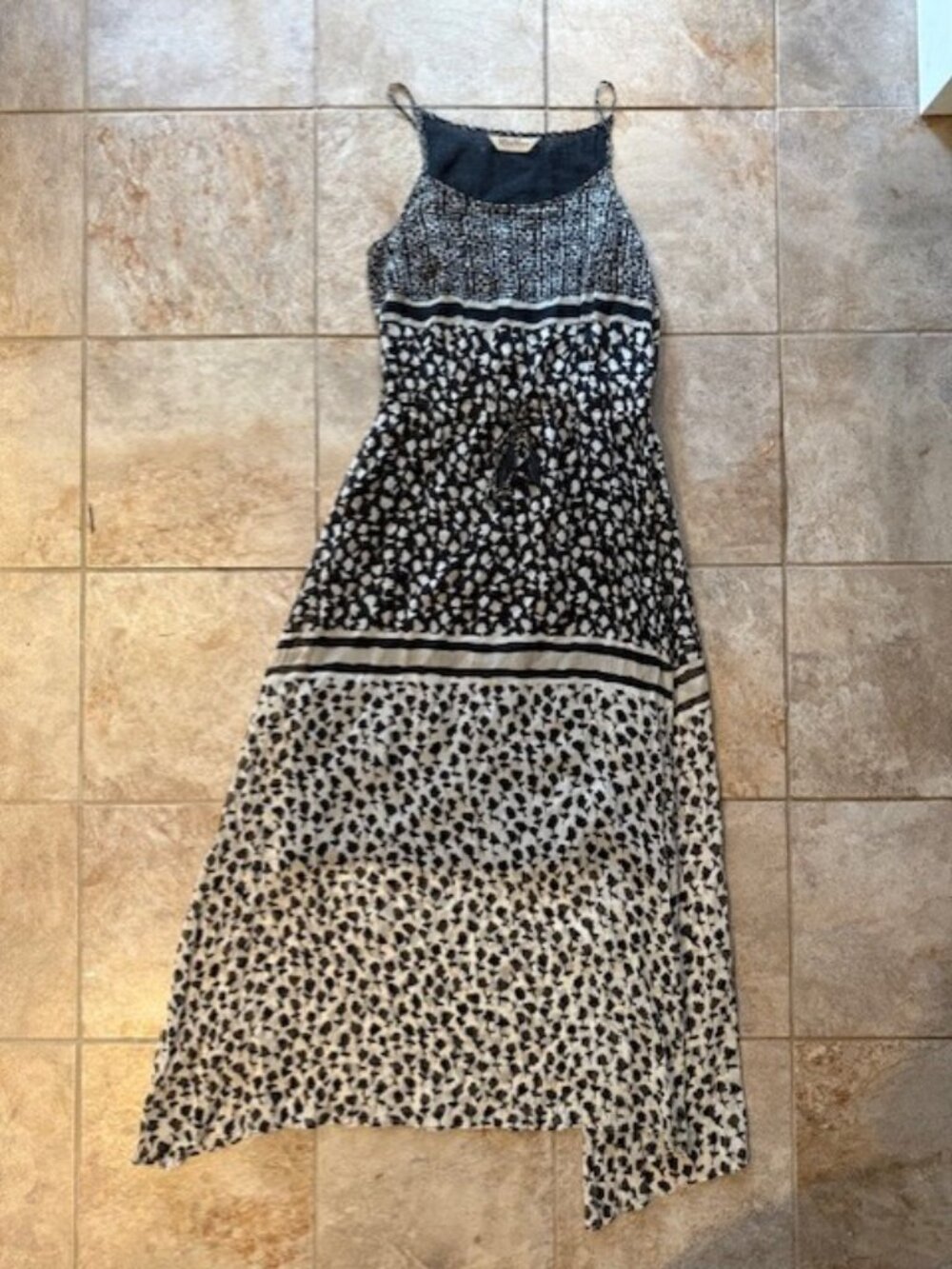MaxMara Black and White Floral Dress Size M